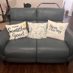Power Reclining Leather Sofa + Loveseat
