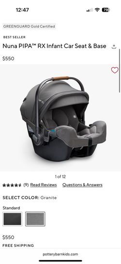 Nuna new born infant Car Seat & Base