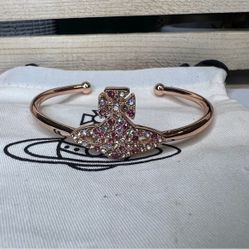 Vivienne Westwood Grace Bas Relief Rose Gold Open Bangle