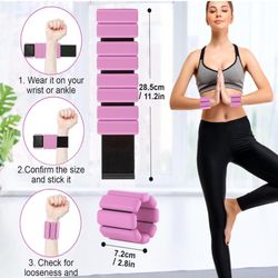 Wrist Weights for Women Set Of 2(1Lb Each),Adjustable Silicone Ankle And Wrist Weights for Women,Comfortable Fit, Strength Training Arm Weights for Wa