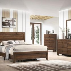 Millie Cherry Brown Panel Bedroom Set

