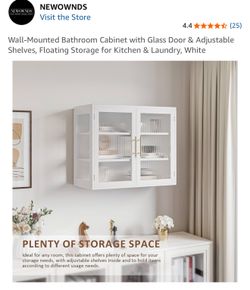 Bathroom Storage Cabinets - Wall Mounted - White