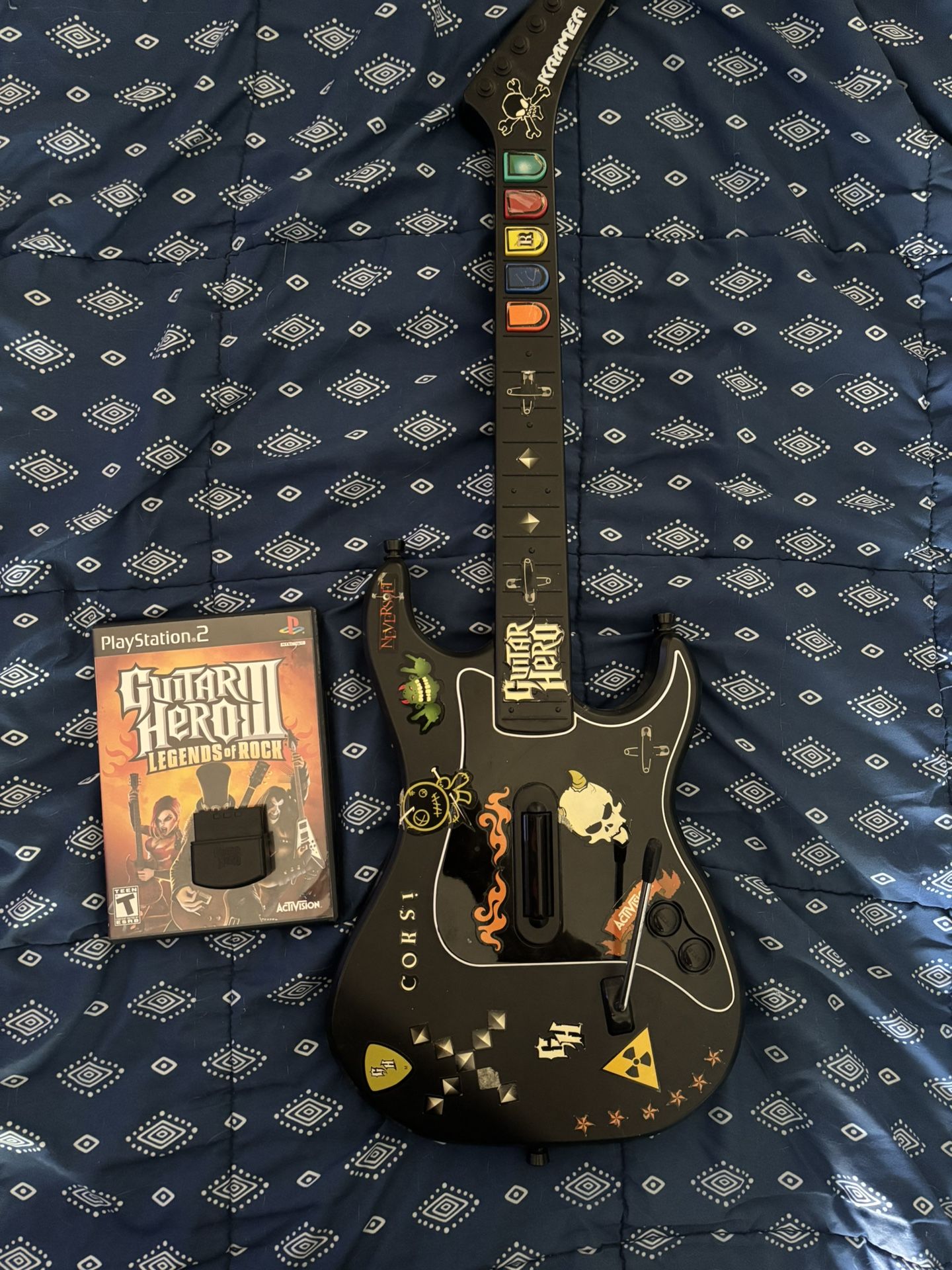 Guitar Hero 3 Kramer Striker Guitar With Game And Dongle