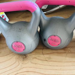 Pair Of 5 Lbs Kettle Bells 
