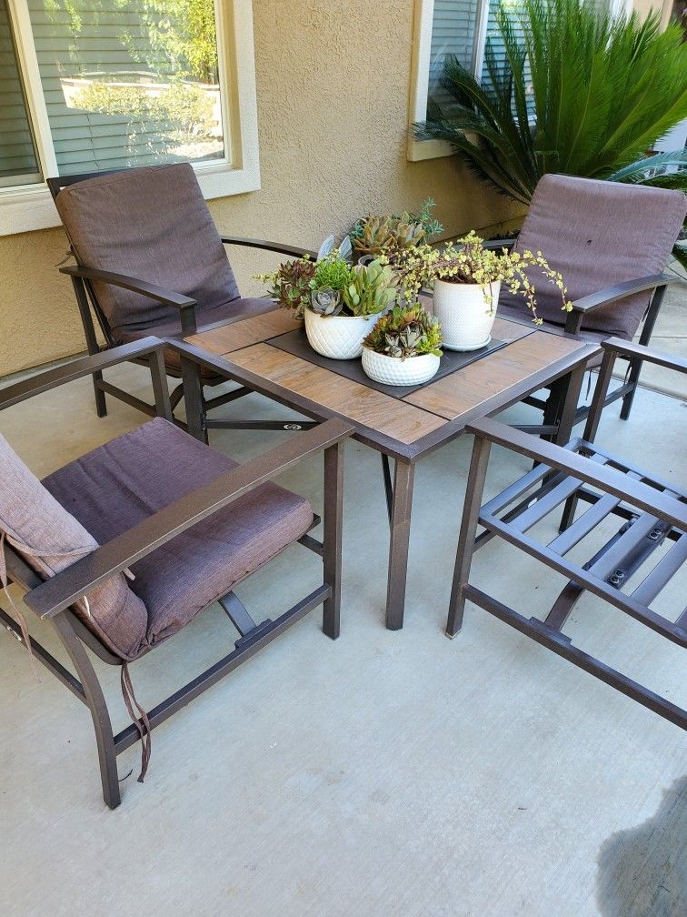 Outdoor Patio Set with Fire Pit