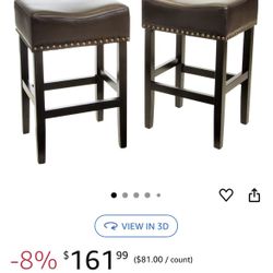 Christopher knight home Lisette backless leather counter stools Ivory color 2 stools