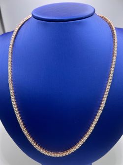 Rose Gold Diamond Tennis Necklace