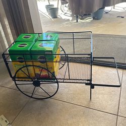 Black Wagon Stand And Plant Food New 