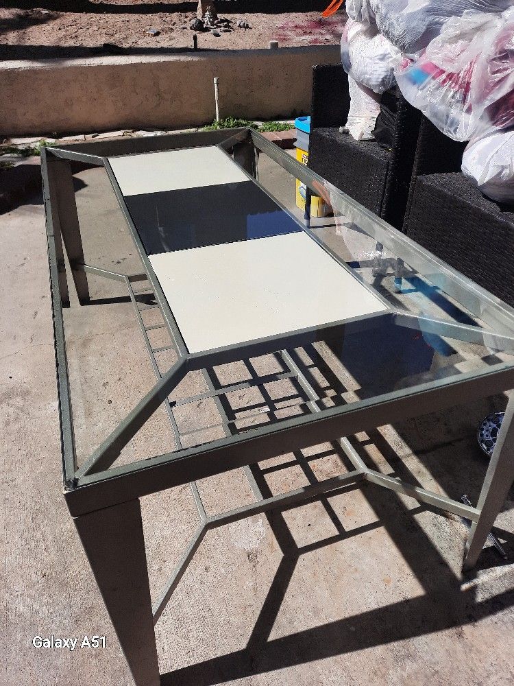 Metal Glass Top Coffee Table