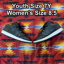 Nike GS Air Jordan 1 Low Black Elephant FB9908-001 Youth Size 7Y Women’s Sz 8.5