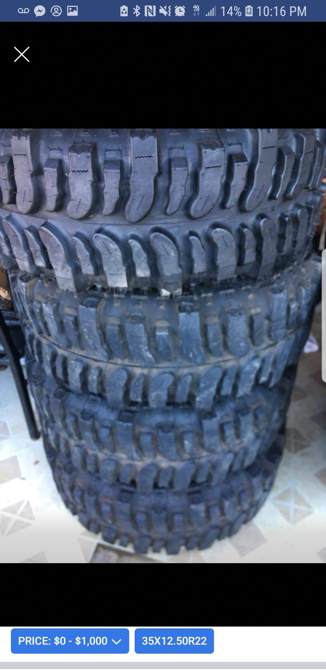 35x12.50x22 Super Swamper Bogger tires