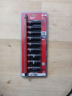 Milwaukee 1/2 inch drive impact socket set