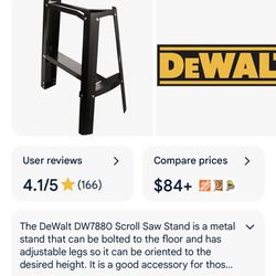The DeWalt DW7880 Scroll Saw Stand is a metal stand