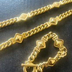 Rare Vintage Givenchy long necklace And Bracelet 