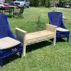 Set Of Blue Chairs 