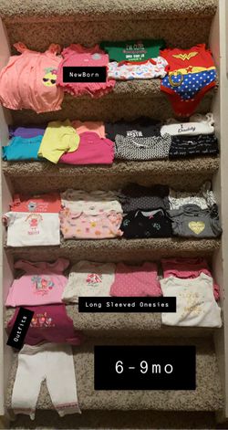 6-9mo Onesies & Outfit (30pieces) - Girls Clothes Lot - NO staining