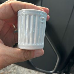 Collectors Ceramic Trashcan Shot Glass