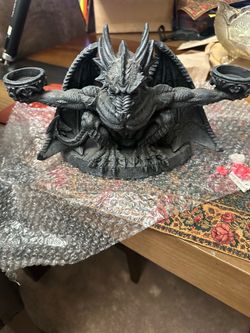 Dragon Double Candle Holder Figurine