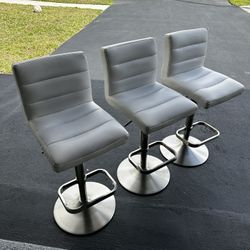 3 ZURI Adjustable Bar Stools. Read Description 