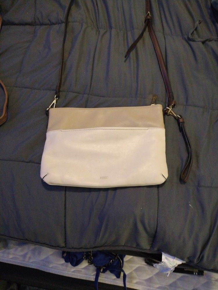 Reed Modern American Luxury Woman Crossbody Shoulder Beige Purse 8x11"