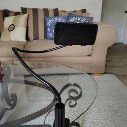 Smartphone stand adjustable clamp mount & flexible holder zoom WhatsApp messenger Netflix YouTube 