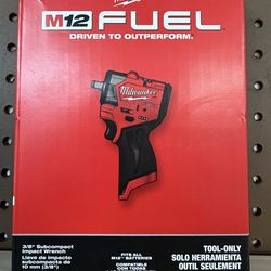 NEW! Milwaukee 3049-20 M12 3/8 in. Sub Compact Impact Wrench