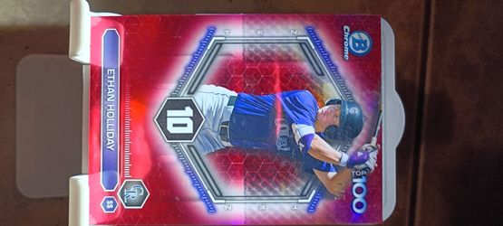 Ethan Holiday 2026 Bowman Top100 Rookie Red Refractor #4/5 $220obo