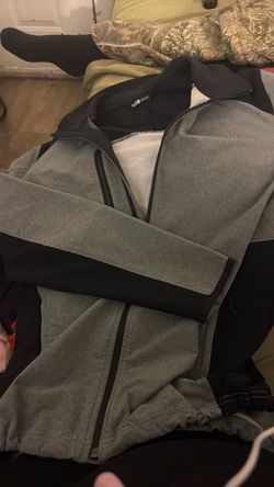 The North Face Gray and Black Zip-Up Jacket
