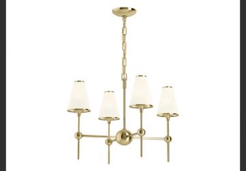 Brand New Kohler 4 Light Traditional Chandelier  With Fabric Shades (18.75”Dia)