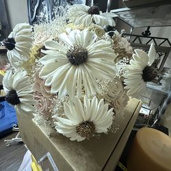 Wedding bouquet “RARE” wooden flowers BOUQUET STUNNING NEW