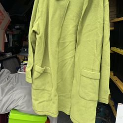 Long Line Shacket 1980’s, W Worth 100% Wool Size Large Lime