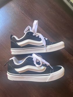 Vans Knu Skool Black and White Shoes Size 6.0 Juniors