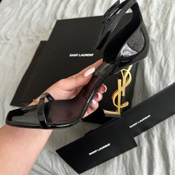 YSL label black heel