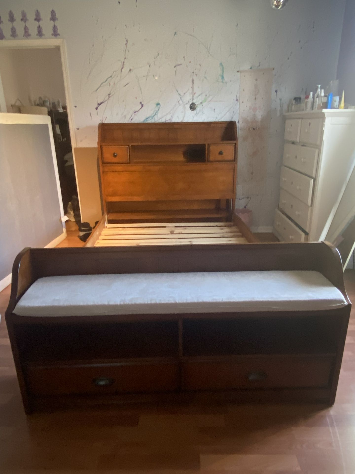 Full Bed Frame With Storage