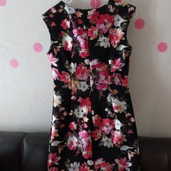Flower Dress White And Black