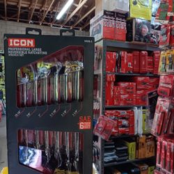 Icon Professional Large Reversible Ratcheting Wrench Set SAE 6 Piece Set.