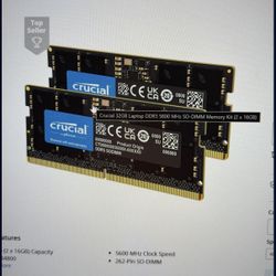 Crucial 32GB Laptop DDR5 5600MHz RAM (2x16gb)