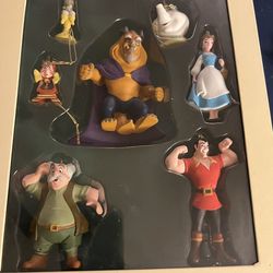 Disney Beauty and the Beast Retired Storybook 7 pc Ornament Set