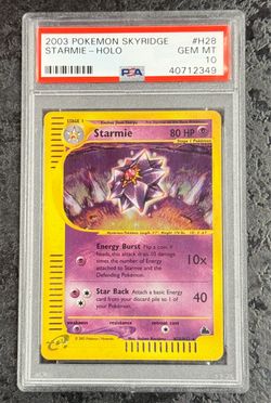 2003 POKEMON SKYRIDGE STARMIE HOLO #H28 GEM MINT VINTAGE E-READER 💎 PSA 10