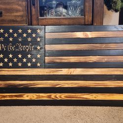 Handmade Wooden American Flag
