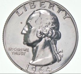 1964 Proof Washington Quarter 90% Silver 