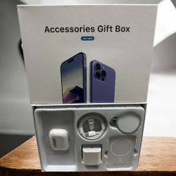 The Accessories Gift Box Set 5 In 1 Iphone Charger Airbuds Adapter Cable Magsafe