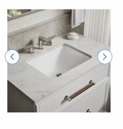 Brand New KOHLER Caxton R20000-0 White Undermount Bathroom Sink – Rectangular Vanity Sink