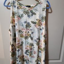 Beige floral tank top