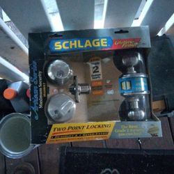 Schlage Door Lock Assembly And Deadbolt With Keys Brand New