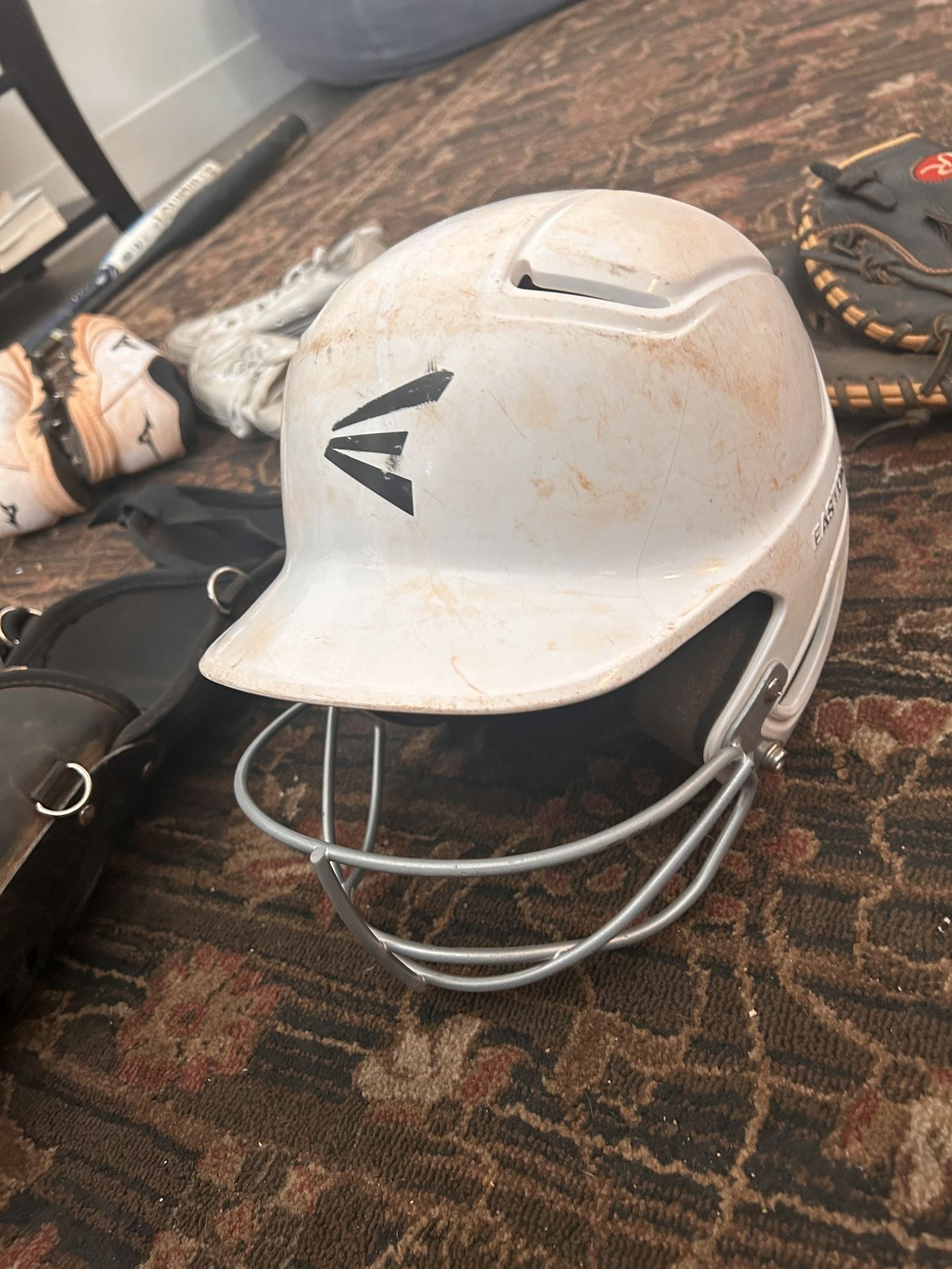 White Large Softball Helmet