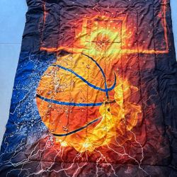 Kids blankets. Basketball Space Jam Minecraft Basketball themed one is 5 x 7 feet for $10 Two smaller Minecraft and space jam ones are around 4 × 3 fe