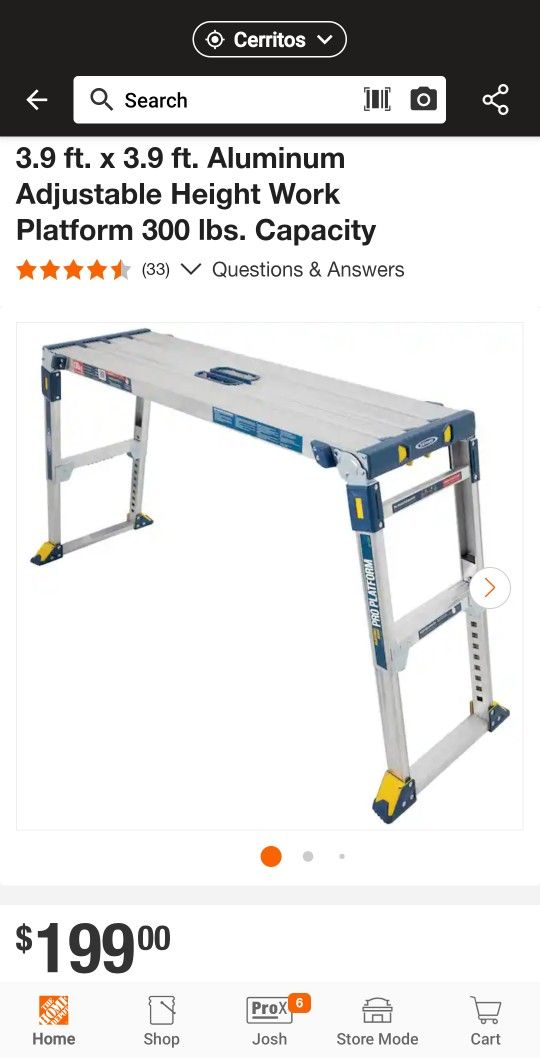 Werner PRO PLATFORM adjustable height Scaffold Ladder Stand New