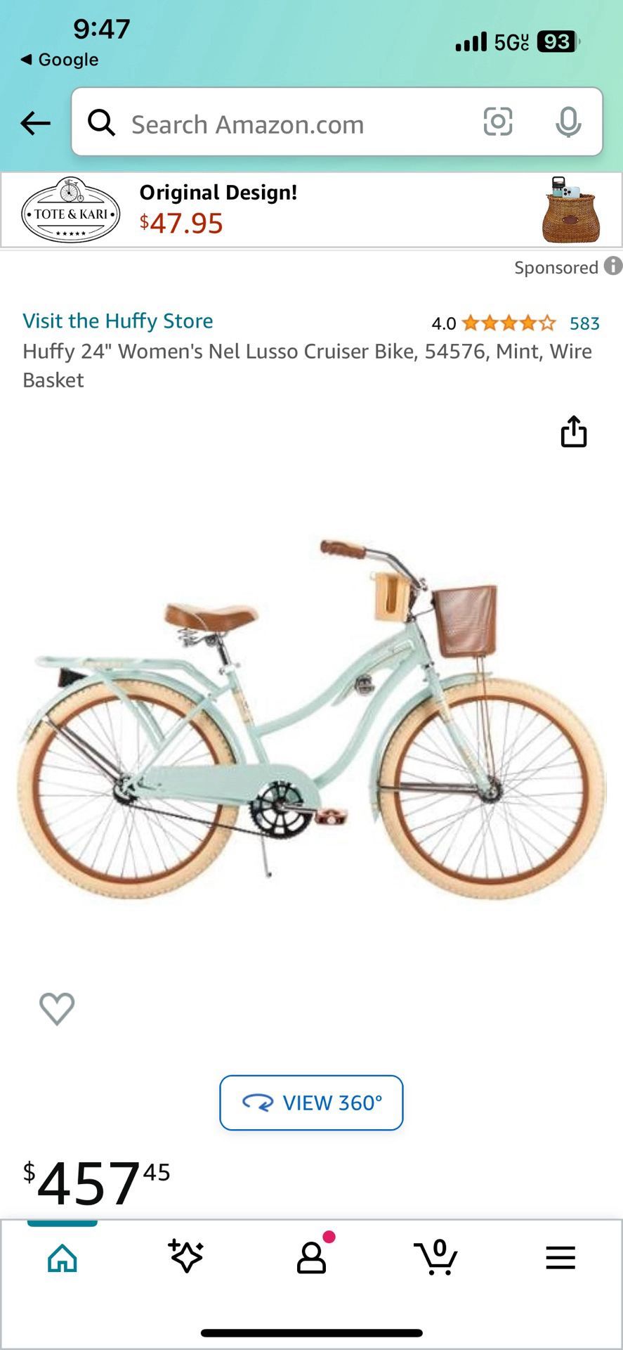 26” Women’s Nel  Lusso  Cruiser Bike  Mint Color 