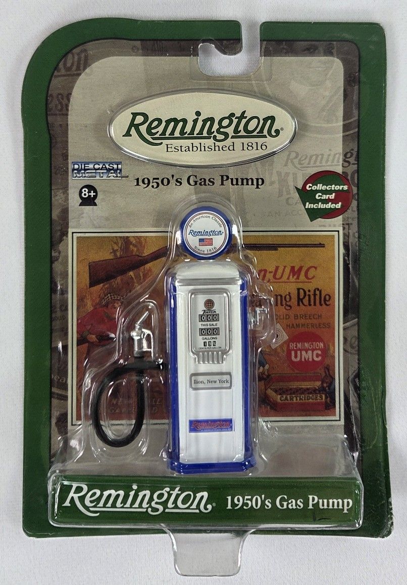Remington 1950s Gas Pump Die Cast Metal Collector Card Gearbox Toys Vintage 2005